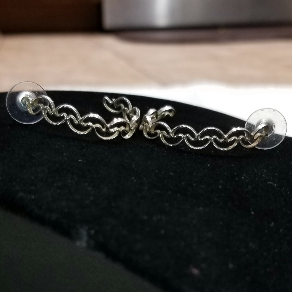 Half Circle Design Silver Earring Studs